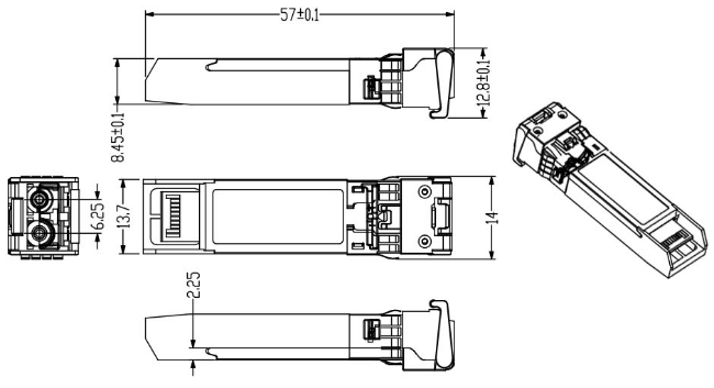 25G ZR SFP 80KM LC 25G Ethernet SFP Transceiver DOM 1310nm Glasvezel Transceivers 4