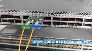 Testen van 100G QSFP28 BIDI-transceiver 40 KM