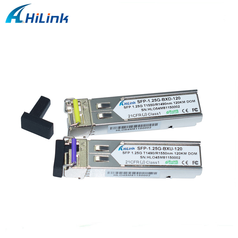 Gigabit 1.25GBASE 120KM SFP+-Zendontvangermodule BIDI LC Conector RX1550nm kiest Wijzedom uit