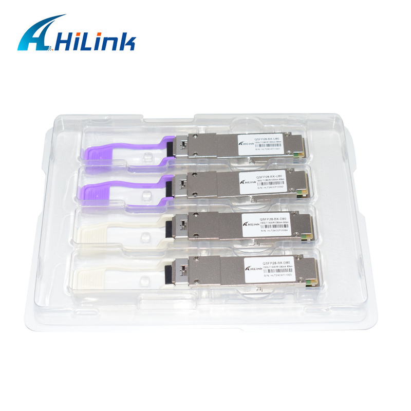 100Gb/s QSFP28 BiDi 80km Transceiver Hot Pluggable Simplex LC/UPC DOM optische transceivermodule