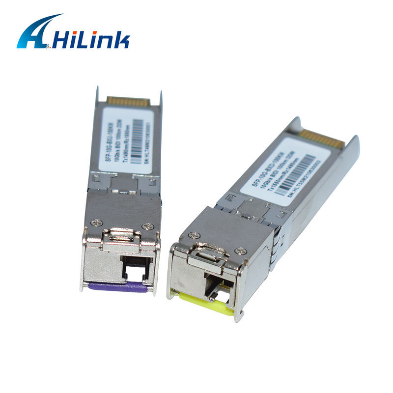 BIDI 10G WDM SMF-optische transceiver SFP+ 100KM Tx1490nm/Rx1550nm met LC-vezeloptische transceivers voor FTTH-netwerken