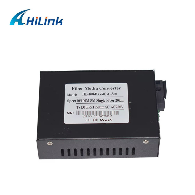 BIDI WDM Single Fiber Optic Media Converter 10/100M 1310/1550nm 20km SFP optische apparatuur