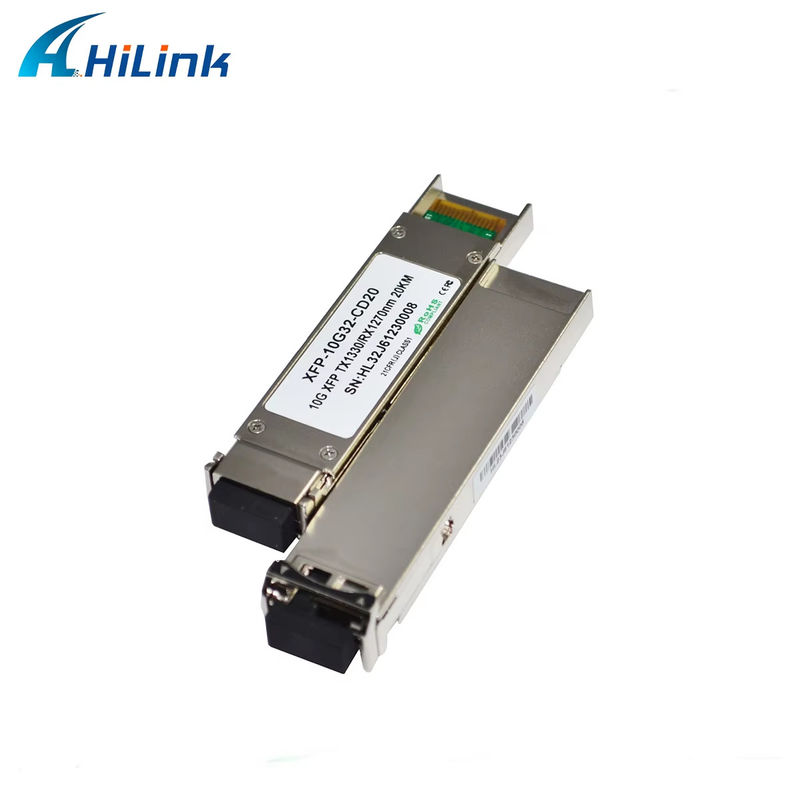 XFP bi-directionele transceivermodule van hoge kwaliteit 10 Gbps 20 km bereik met 1270/1330nm LC-connector voor glasvezelapparatuur