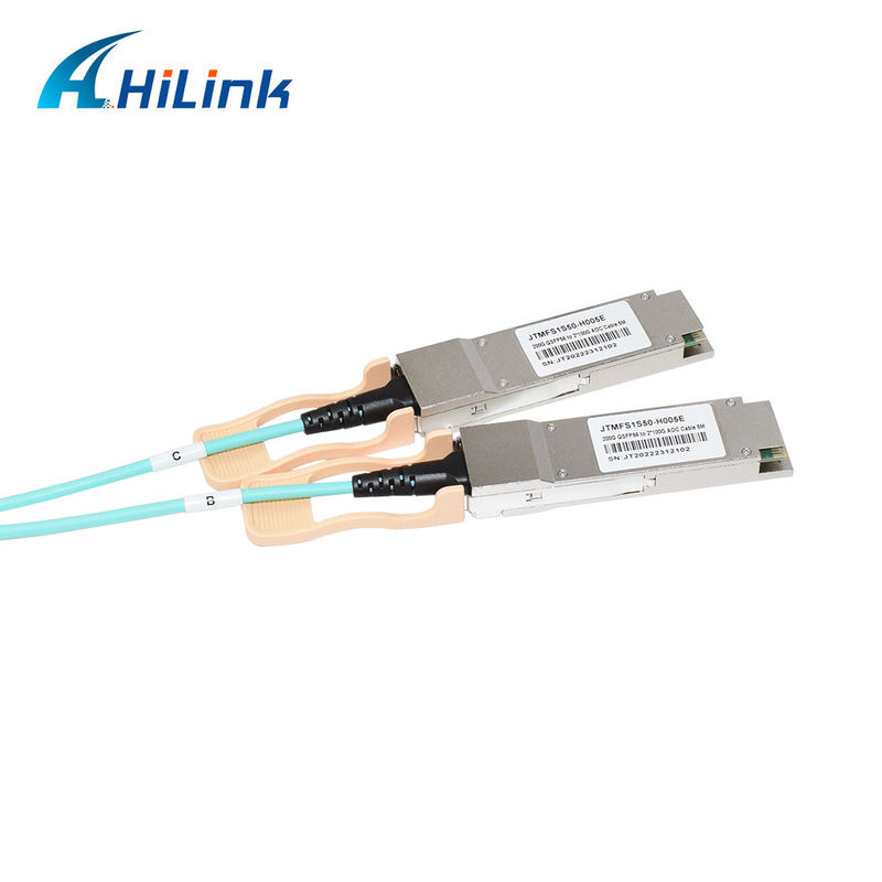 Gecertificeerde 200G QSFP56 tot 2*QSFP28 2*100G actieve optische kabel AOC-oplossing voor gegevensoverdracht bij extreme temperaturen
