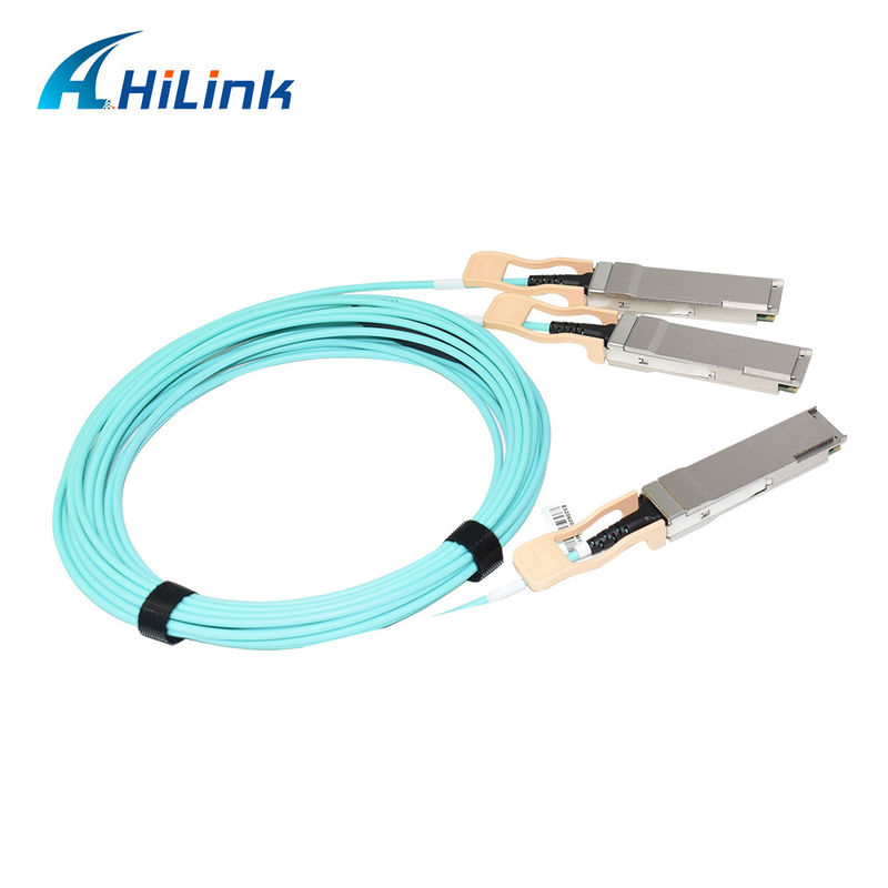 Gecertificeerde 200G QSFP56 tot 2*QSFP28 2*100G actieve optische kabel AOC-oplossing voor gegevensoverdracht bij extreme temperaturen
