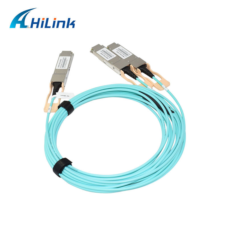 Gecertificeerde 200G QSFP56 tot 2*QSFP28 2*100G actieve optische kabel AOC-oplossing voor gegevensoverdracht bij extreme temperaturen