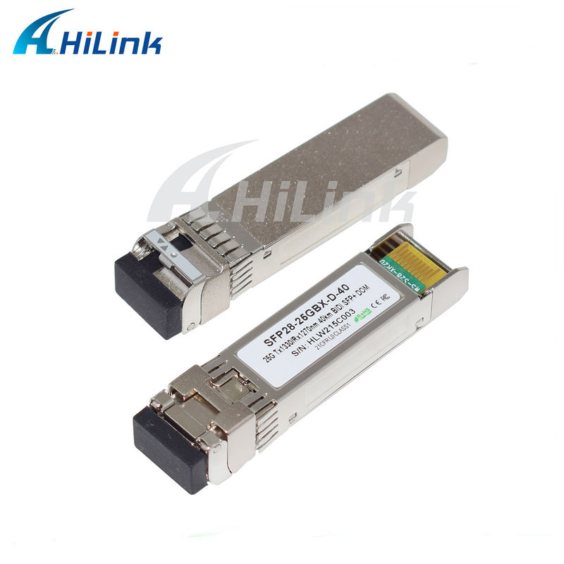 25Gb/s 40Km SFP28 BIDI Transceivers LC enkele connector Hot-pluggable Volledig RoHS-conform