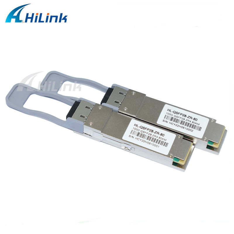 100Gb/s 80km QSFP28 Transceiver Hot-pluggable Duplex LC Connector LAN WDM EML TOSA SOA PIN SMF