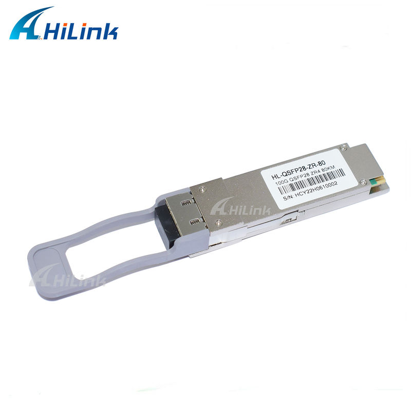 100Gb/s 80km QSFP28 Transceiver Hot-pluggable Duplex LC Connector LAN WDM EML TOSA SOA PIN SMF