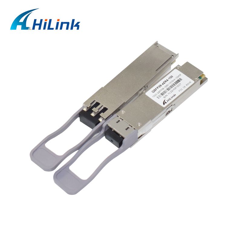 100Gb/s 100km QSFP28 Transceiver Hot Pluggable Duplex LC Connector LAN WDM EML TOSA SOA PIN SMF met FEC