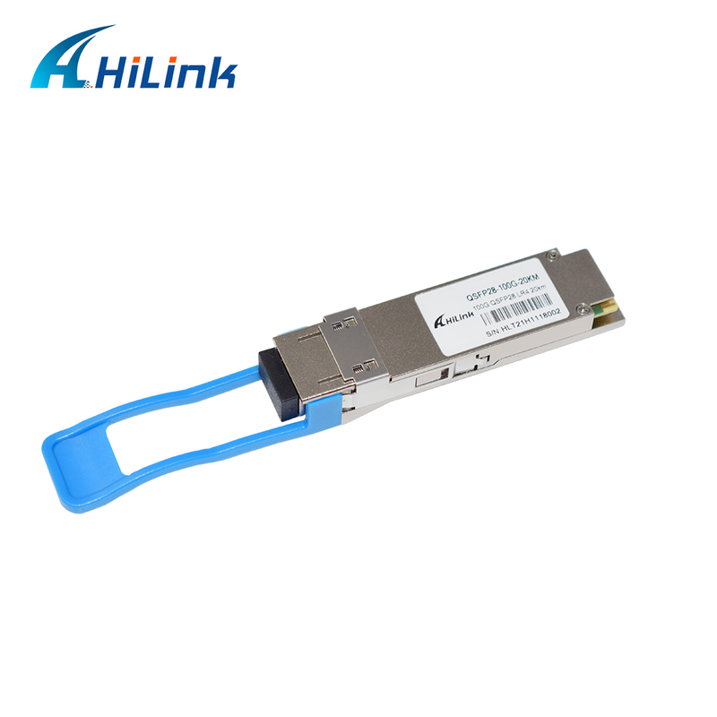 100Gb/s QSFP28 LR4 optische transceivermodule 20KM warm aansluitbaar duplex LC-connector single mode RoHS-compliant