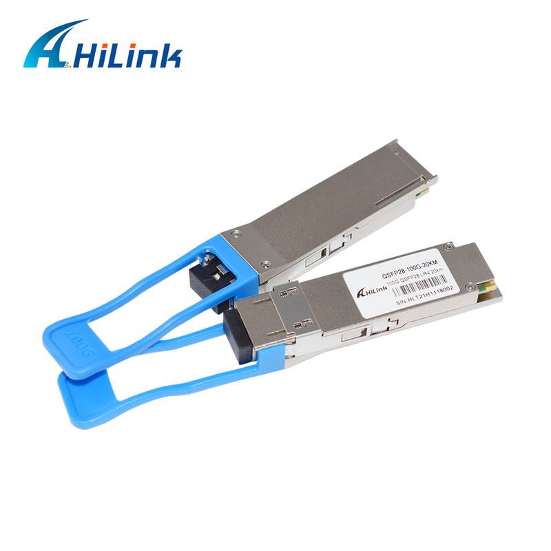 100Gb/s QSFP28 LR4 optische transceivermodule 20KM warm aansluitbaar duplex LC-connector single mode RoHS-compliant