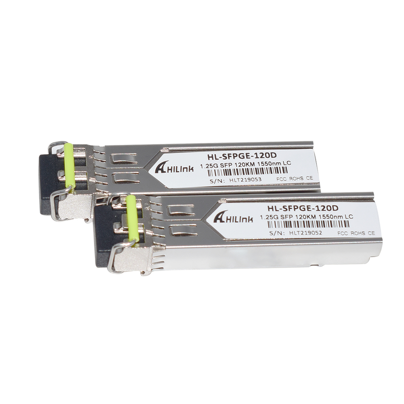 1.25Gb/s BIDI SFP-transceiver met DFB-laser en APD-ontvanger voor 120 km transmissie in commerciële temperatuurbereik