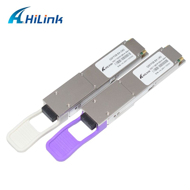 Hilink QSFP28-BX-U80/D80 100Gb/s BIDI Optische Transceiver Module met 80km Bereik voor 100G Ethernet