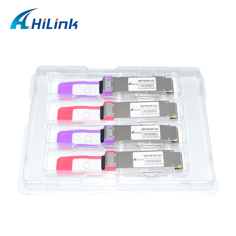Hilink HL-QSFP28-100G-UD-20 100Gb/s 20km QSFP28 BIDI LR1 Optische Transceiver Module met Hot Pluggable LC Connector