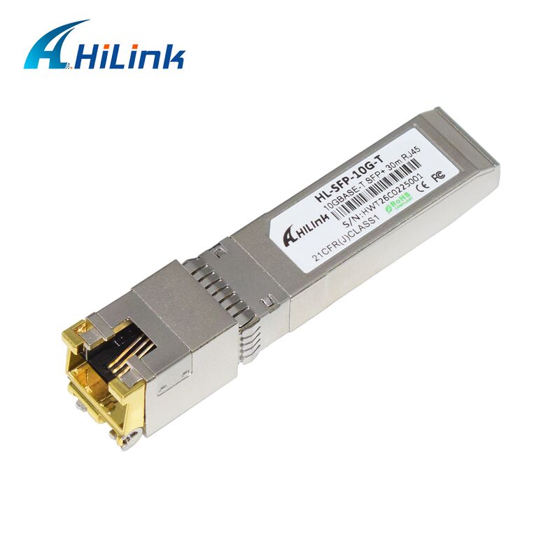 Hilink 10G Data Rate SFP+ Transceiver met 30M/80M afstand en RoHS-compliant 10GBASE-T kopermodule