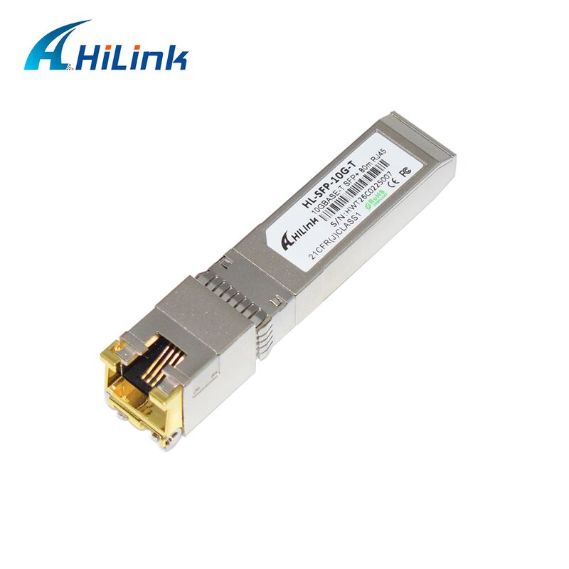 Hilink 10G Data Rate SFP+ Transceiver met 30M/80M afstand en RoHS-compliant 10GBASE-T kopermodule