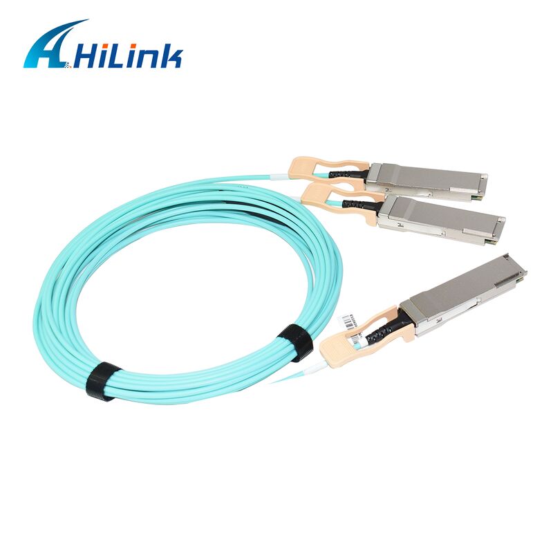 Hilink 200G QSFP56 to 2*100G Active Optical Cable with Customizable Length and 3 Years Warranty
