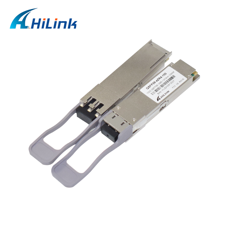Hilink 100G QSFP28 optische transceiver met 100km afstand 1295~1304nm golflengte en SOA PIN detector