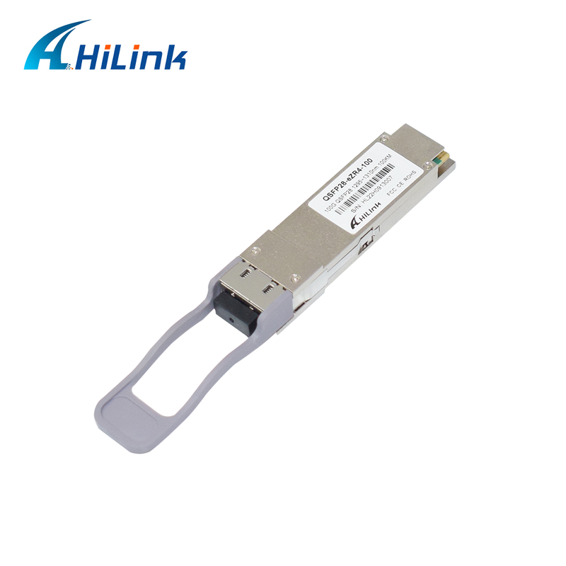 Hilink 100G QSFP28 optische transceiver met 100km afstand 1295~1304nm golflengte en SOA PIN detector