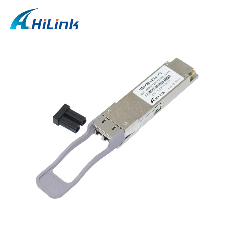 Hilink 100G QSFP28 optische transceiver met 100km afstand 1295~1304nm golflengte en SOA PIN detector