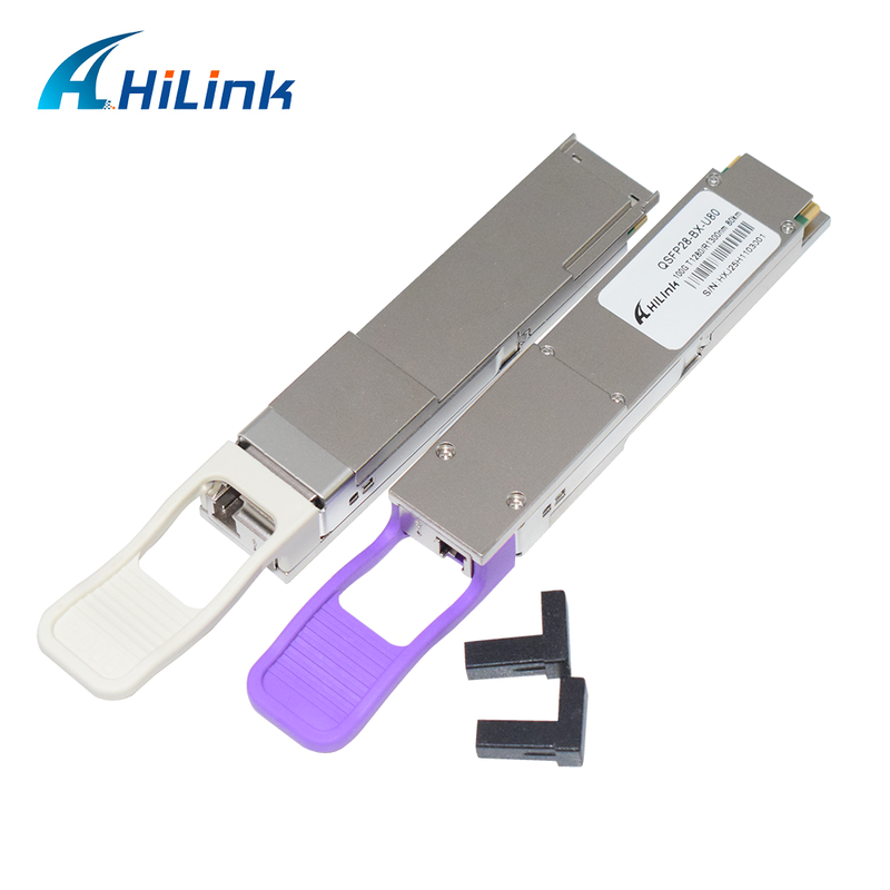 Hilink QSFP28-BX 100Gb/s 80Km BIDI-optische transceivermodule voor hogesnelheidsgegevensoverdracht