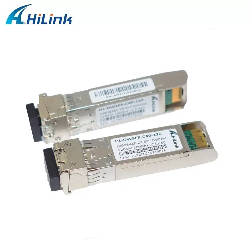 Hilink Compatible 1.25G DWDM SFP optische transceiver met Duplex LC connector voor 40km/80km/120km/160km afstand