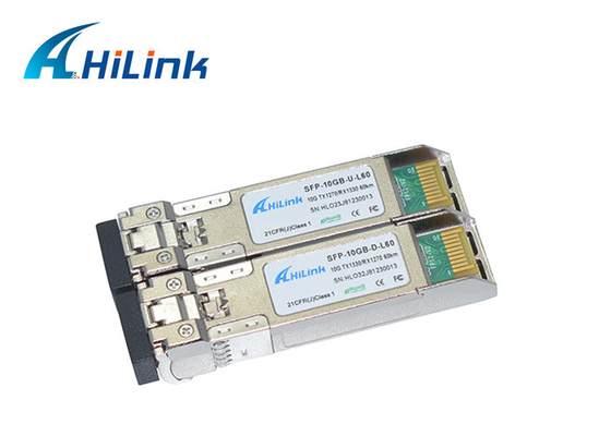 Van de de Vezel Optische Zendontvanger 10G SFP+ BIDI van de Hilinklc Schakelaar WDM 60KM 1270nm 1330nm