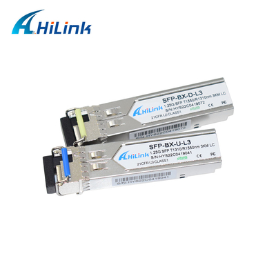 WDM BIDI SFP+ van 1000BASE 1.25G Zendontvangermodule 3KM Schakelaar 1310nm/DOM van 1550nm 3KM SM